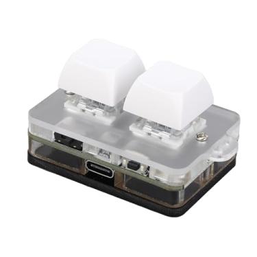 Imagem de Teclado de 2 Teclas USB C Com Fio Conexão Interruptor Azul Macro Programável Mini Teclado Mecânico Com Luz RGB Aprimora a Experiência de Jogo Conectividade Dupla