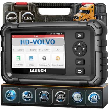 Imagem de LAUNCH Scanner de caminhão resistente com sistema completo, ferramenta de escaneamento de diagnóstico diesel semi bidirecional Creader Elite HD com DPF Regen