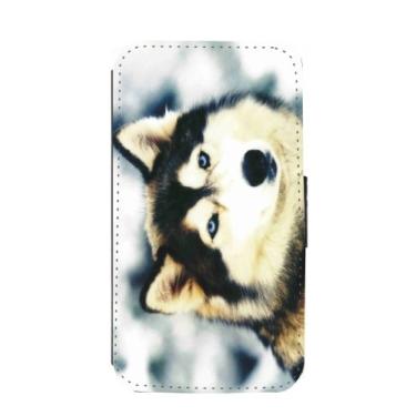 Imagem de Rikki Knight Capa carteira flip Husky siberiano na praia com aba magnética para Samsung Galaxy S3