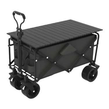 Imagem de carroça Carrinho de vagão com rodas, vagão utilitário dobrável para mercearia com saco de pano de armazenamento, carrinho de praia para transporte de cargas dobrável