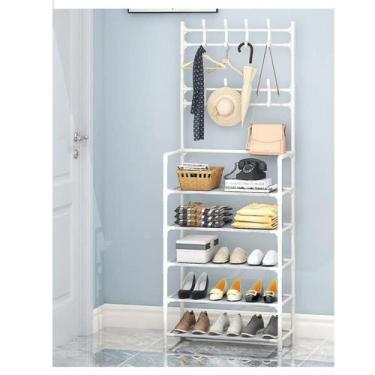 Imagem de Rack Arara de Roupas multifuncional com Sapateira de 5 Andares - BONSU