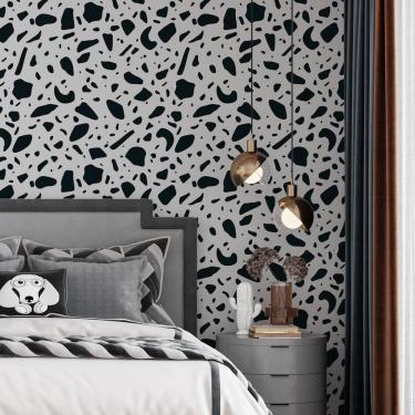 Imagem de Papel De Parede Adesivo Granilite Preto E Branco - 3,0M