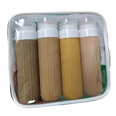 Imagem de Frascos de viagem de 90 mL para produtos de higiene pessoal, frascos de viagem à prova de vazamento, conjunto de 4 peças, frascos recarregáveis para xampu, sabonete líquido, loções type1