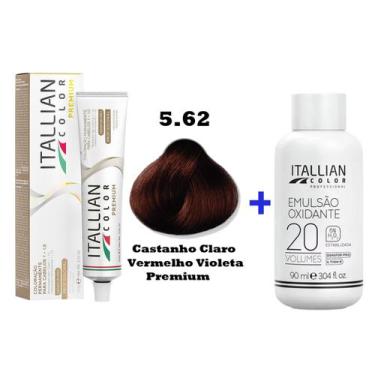 Imagem de Kit Coloração Itallian Premium60g Castanho Claro Vermelho Violeta 5.62