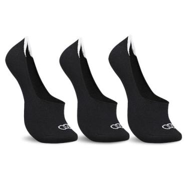 Imagem de Meia Ultra Invisível Olympikus Masculina - Pacote com 3 Pares, Preto, 