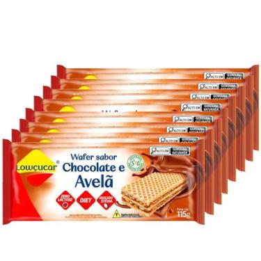 Imagem de Kit c/ 8un Wafer Chocolate e Avelã Zero Açúcar LOWÇÚCAR 115g