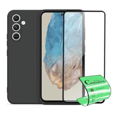 Imagem de Kit Película Premium 9D Cerâmica e Capa Capinha VELUDO preta Compatível Com Samsung Galaxy M35