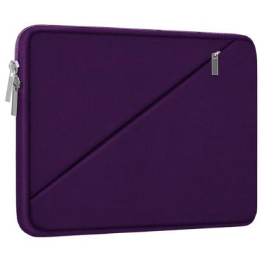 Imagem de Capa para laptop de 15,6 polegadas, bolsa de viagem para computador com bolso com zíper, capa protetora à prova de choque para laptop compatível com Apple Notebook, HP, Dell, Acer, Asus, Lenovo, roxo