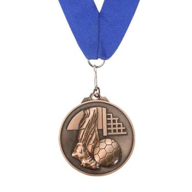 Imagem de PATIKIL Medalha de Prêmio, Troféu de Medalha de Futebol de 7,6 cm com fita de pescoço Prêmio de lembrancinha de festa de futebol para competições de reuniões esportivas, bronze vermelho