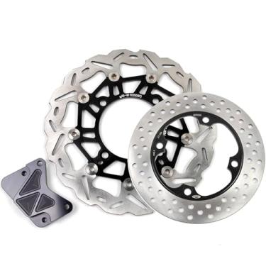 Imagem de Discos de freio dianteiros traseiros flutuantes grandes para Honda Forza 250 2000-2004, acessórios de motocicleta pretos
