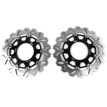 Imagem de 1 par de discos de freio dianteiros flutuantes de rotores compatíveis com BMW F700GS ABS 2013-2018, F800GS ABS 2009-2018 AVVENTURE 2013-2018, peças pretas de acessórios de motocicleta