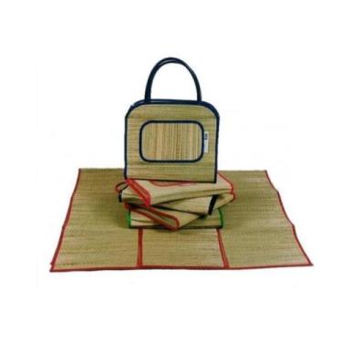 Imagem de Bolsa De Praia, Palha Com Esteira Preta - Star Gold Store