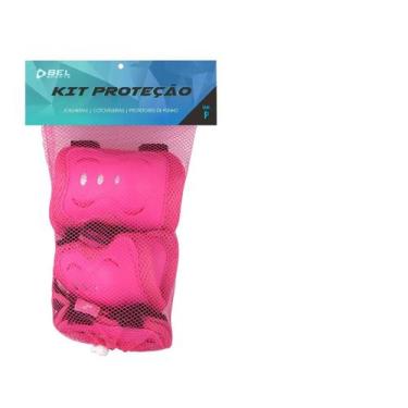 Imagem de Kit Proteção para Skateboard e Rollers Bel - Bel Fix, Rosa, G
