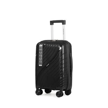 Imagem de ALLABARD Mala de Bordo 8KG em PP Rígido Rugoso Anti Arranhão com Rodinhas 360° Removíveis e Ziper Duplo Antifurto Cadeado com Senha Shore 18 (Preto)