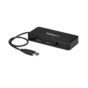 Imagem de StarTech. Mini Dock USB 3.0 – Estação de ancoragem USB-A com monitor duplo com vídeo DisplayPort 4K 60Hz e Gigabit Ethernet – cabo de 30 cm – Adaptador de laptop portátil USB 3.1 Geração 1 Tipo A (USBA2DPGB)