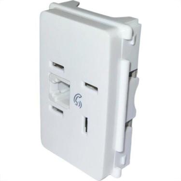 Imagem de Modulo Pial Zeffia Tomada Telebras + Rj11 Branco - 680155 - GL ELETRO