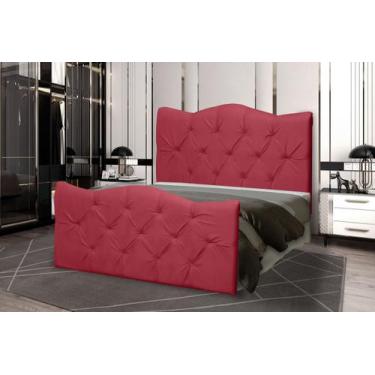 Imagem de Kit Cabeceira e Peseira Pé Cama  de Viúva 120 cm Estofado Raquel Verme