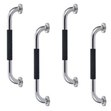 Imagem de Barra de Apoio Inox 30cm Suporte Antiderrapante Kit 4 unidades Banheiro Box Casa Criança Idoso Gestante Cadeirante Acessibilidade Proteçao Segurança