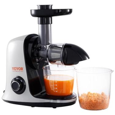 Imagem de Centrifuga de Frutas de Prensa Fria com Função Reversa, Motor Silencioso e Escova para Limpeza, 110V 150W, VEVOR, Cinza e Preto