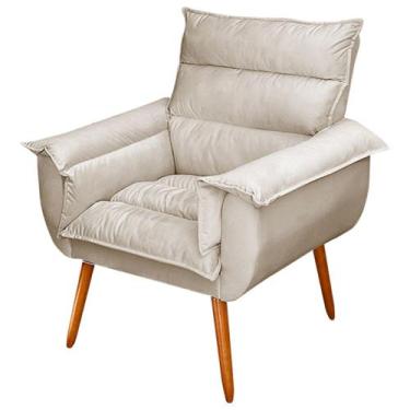 Imagem de Poltrona Decorativa Moderna Sala de Estar e Recepção Monza Pés Palito 
