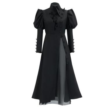 Imagem de Nuoqi Fantasia de Elphaba malvada para adultos, vestido de Elphaba, fantasia feminina mágica, bruxa má, Halloween, P