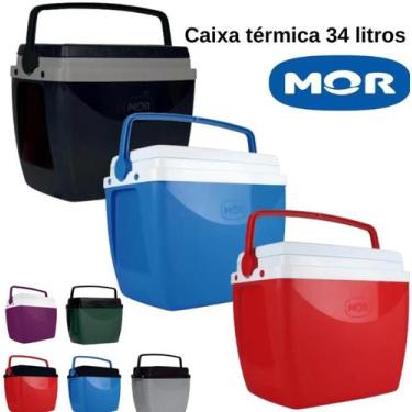 Imagem de Caixa Térmica Cooler 34 Litros Até 50 Latas Praia Piscina Lazer Jardim