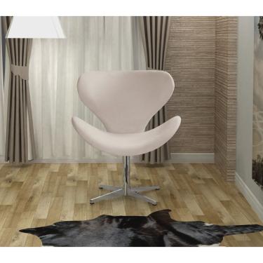 Imagem de Poltrona Isis Cadeira Giratória Pés de Metal Decoração, Sala, Escritório, Recepção