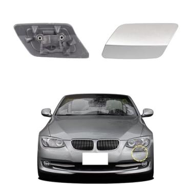 Imagem de Goholy Capa de arruela de farol de para-choque dianteiro de carro compatível com BMW 328i 3351 335lS Coupe Convertible 2011-2013 Tampa de bicos de arruela de farol 61677253393 61677253394 Capa de