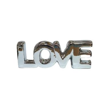Imagem de Palavra Decorativa De Cerâmica Love Slim Black Niquel Lyor R.4539