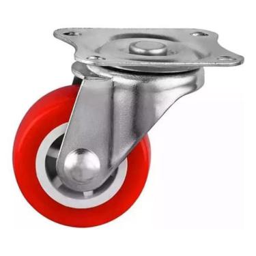 Imagem de Rodizio 50Mm Rodas Rodinhas Giratórias Borracha 100Kg