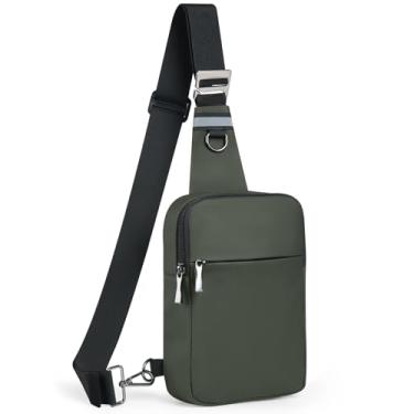 Imagem de Keanoo Bolsa tiracolo pequena para mulheres e homens, bolsa tiracolo bolsa de peito RFID bolsa para celular viagem corrida caminhada (verde grande), Verde Grande