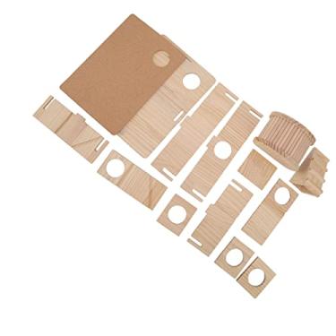 Imagem de Casa de Hamster de Madeira Com, Madeira, Telhado Removível,Inclinada, Fácil de Montar, Exercício Saudável, Pequenos Espaços Internos, Ideal para Hamsters, Ursos Dourados