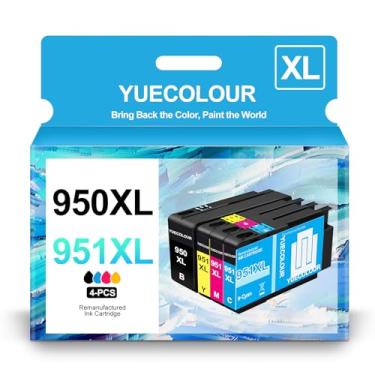Imagem de Combo 950XL 951XL compatível com HP 950 XL 951 XL cartucho de tinta de substituição para HP OfficeJet Pro 8600 8610 8620 8100 8630 8660 8640 8615 76DW 251DW (1 preto, 1 ciano, 1 magenta, 1 amarelo )