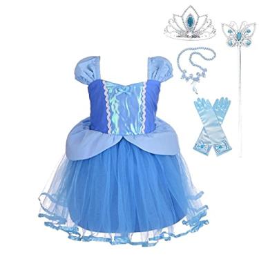 Imagem de Dressy Daisy Fantasia de princesa de aniversário, fantasia de Halloween, festa de Natal para bebês meninas com acessórios tamanho 12-18 meses 107