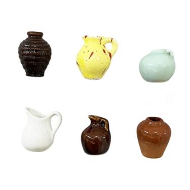 Imagem de Milageto Conjunto de 6 vasos de cerâmica para plantas em miniatura