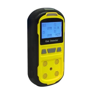 Imagem de Yfwsrecinoe Detector De Gás Múltiplo Com Monitor De 4 Gases Atualizado, Detector De Vazamento De Gás, Monitor De 4 Gases Recarregável Ex H2S Co O2 Com Indicador Múltiplo Lcd (Amarelo)