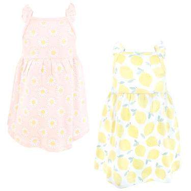 Imagem de Hudson Baby Vestidos de algodão para bebês e meninas, Margarida limão, 6-9 Meses