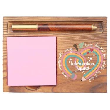 Imagem de Porta-notas adesivas de esquadrão de intervenção, organizador de mesa motivacional presente para intervencionistas escolares, professores, conselheiros, equipe educacional, agradecimento ao professor