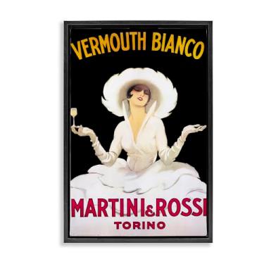 Imagem de Stupell Industries Vermute Vintage Lady Advertisement Black Framed Floater Canvas Wall Art, design por Marcus Jules, 21 x 31