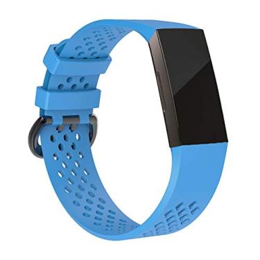 Imagem de Pulseiras de substituição compatíveis com Fitbit Charge 4/Fitbit Charge 3 para mulheres e homens, pulseiras esportivas de silicone para fitness para mulheres e homens, pequenas e grandes