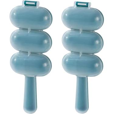 Imagem de Kit de 2 peças para fazer bolas de arroz azul – Molde de sushi e ferramenta de modelagem 3 em 1, utensílio de cozinha japonês DIY para Bento Onigiri, acessórios de cozinha criativos para adultos