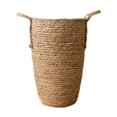 Imagem de Wswqop Plaudia de Cesta de Plantio de Palha Capa de Flor de Flor de Madeira Plantas de Madeira Plants Plant Pot Basket para Decoração Da Casa Da Sala de Esta, M