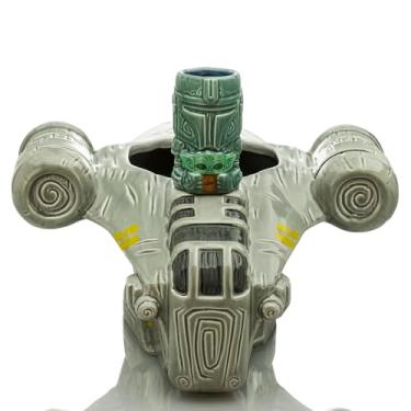 Imagem de Geeki Tikis Tigela de ponche Star Wars the Mandalorian Razor Crest com mini caneca, utensílios de bebida para bar em casa, bebidas de pub, caneca de cerveja, copos de coquetel, copos para licor, livre