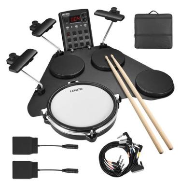 Imagem de Conjunto de bateria eletrônica LEKATO Portable Electric Beginner 220+ 
