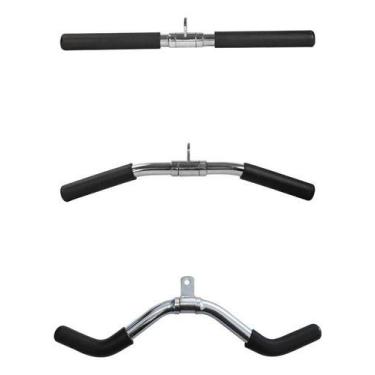Imagem de Kit Puxadores Pulley Alta Baixa Costas Bíceps Reto Curvo W - BASE