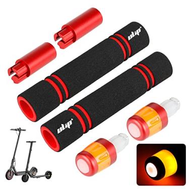Imagem de ulip Extensor de guidão Luzes indicadoras de direção de alumínio para scooters Xiaomi M365 Pro Pro2 1S MI3 Ninebot ES1 ES2 ES3 ES4 E22 E25 E45 (vermelho laranja)