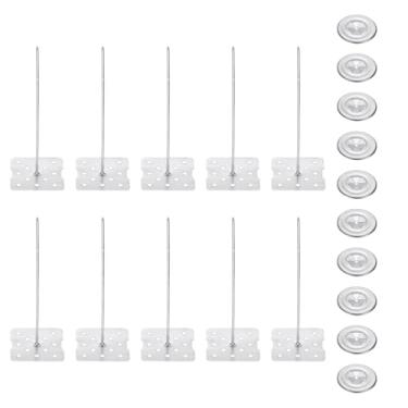 Imagem de PATIKIL Pinos de isolamento perfurados de 70 mm com arruela redonda, 100 conjuntos de plugues de parede de pregos isolantes de 5 cm para fixar placas de espuma na parede ou no teto