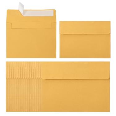 Imagem de PATIKIL Pacote com 60 envelopes A2, envelopes autovedantes de convite amarelo limão para cartões postais de casamento, fotos, anúncio, correspondência, tamanho 11 x 14 cm