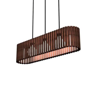 Imagem de Luminária Pendente Via Láctea Modelo Ripado Marrom