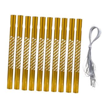 Imagem de WeiLaiKeQi Conjunto de 10 tubos de sinos de vento de alumínio, tubos vazios, enfeites artesanais, kit de sinos de vento, suprimentos para fazer você mesmo no, Amarelo